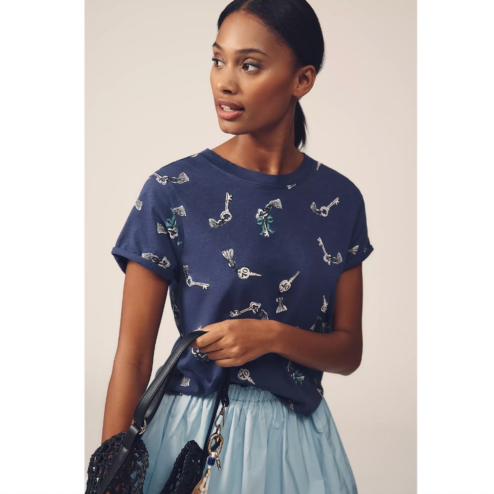 ANTHROPOLOGIE The Caitlin Boxy Tee by Maeve - Size XXS (NWT, $58 Retail)